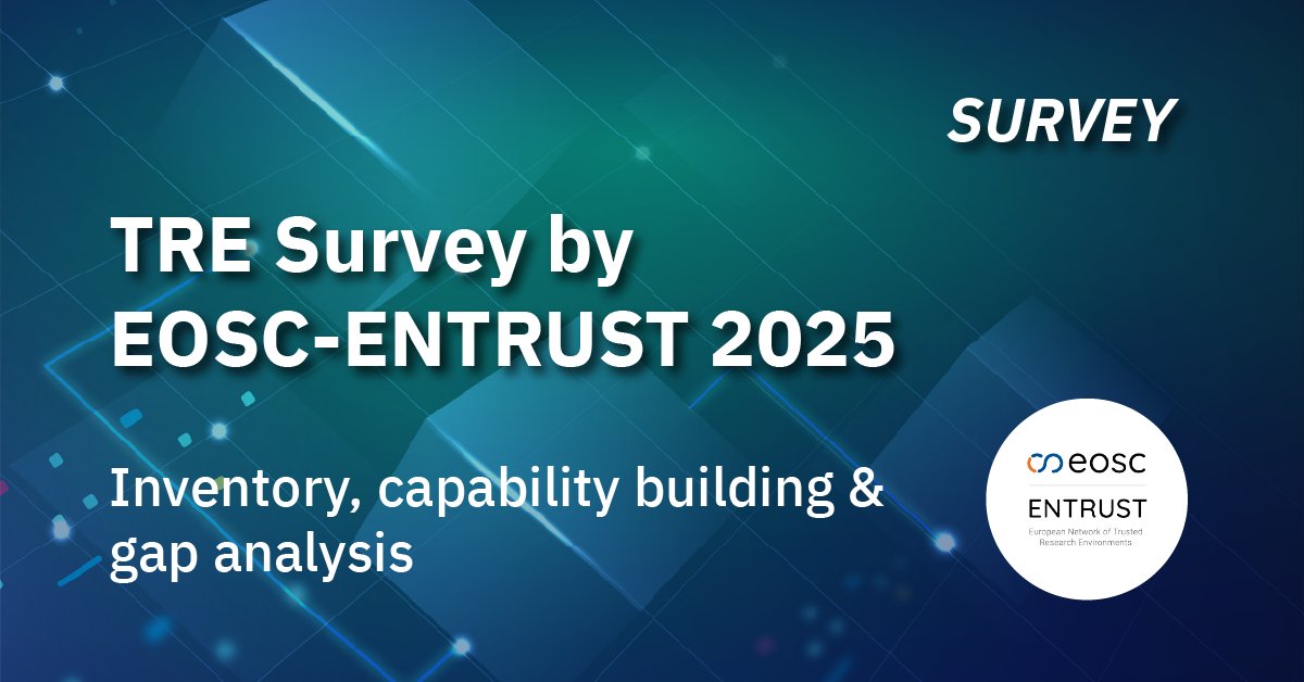 eosc_entrust's tweet image. 🎯 One of the EOSC-ENTRUST project's tasks is to create an inventory of #TrustedResearchEnvironments. Contribute your input to the EOSC-ENTRUST survey 🔍 on TRE inventory, capability building & gap analysis,
Fill out the survey 👉 loom.ly/fr9DCcE