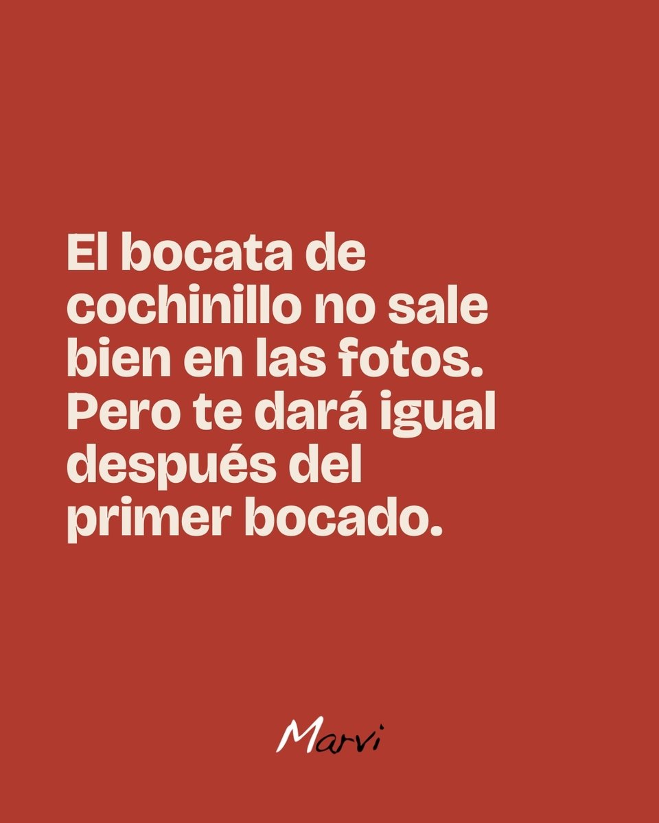 El bocata de cochinillo no está hecho para influencers.

Está hecho para los que se manchan los dedos y cierran los ojos al morder.

Aquí no venimos a hacer postureo, venimos a gozar.

Y eso, créenos, no necesita filtro.

#BocatasQueEnamoran #AlmuerzosDeVerdad #CochinilloPower