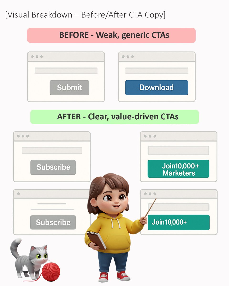 BrandHope9775's tweet image. [Visual Breakdown – Before/After CTA Copy]
Old:
 ❌ “Submit”
 ❌ “Send”
New:
 ✅ “Get Your Free Report”
 ✅ “Start My 7-Day Trial”
Conversion rate jumped +38%. Words matter.
#CROtips #SEOCopywriting #UserBehavior