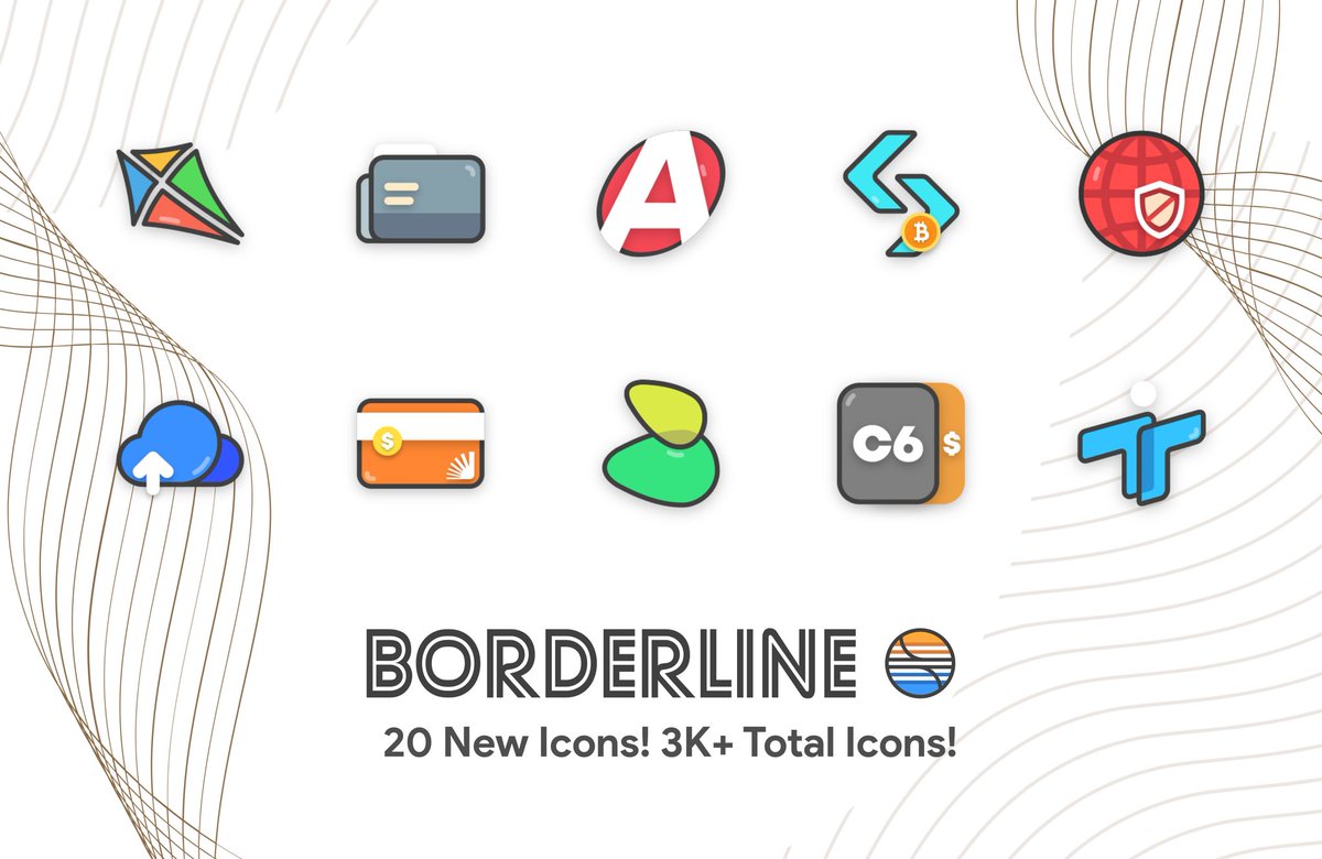 1st update for Borderline is here! 

🔸 Added 20 awesome new icons! 
🔸 Crossed 3K total icons! 

Grab it here: bit.ly/borderlineicon… 

Reposts and ❤️s are always welcome 🙏🏻 

Cheers peeps and enjoy!!