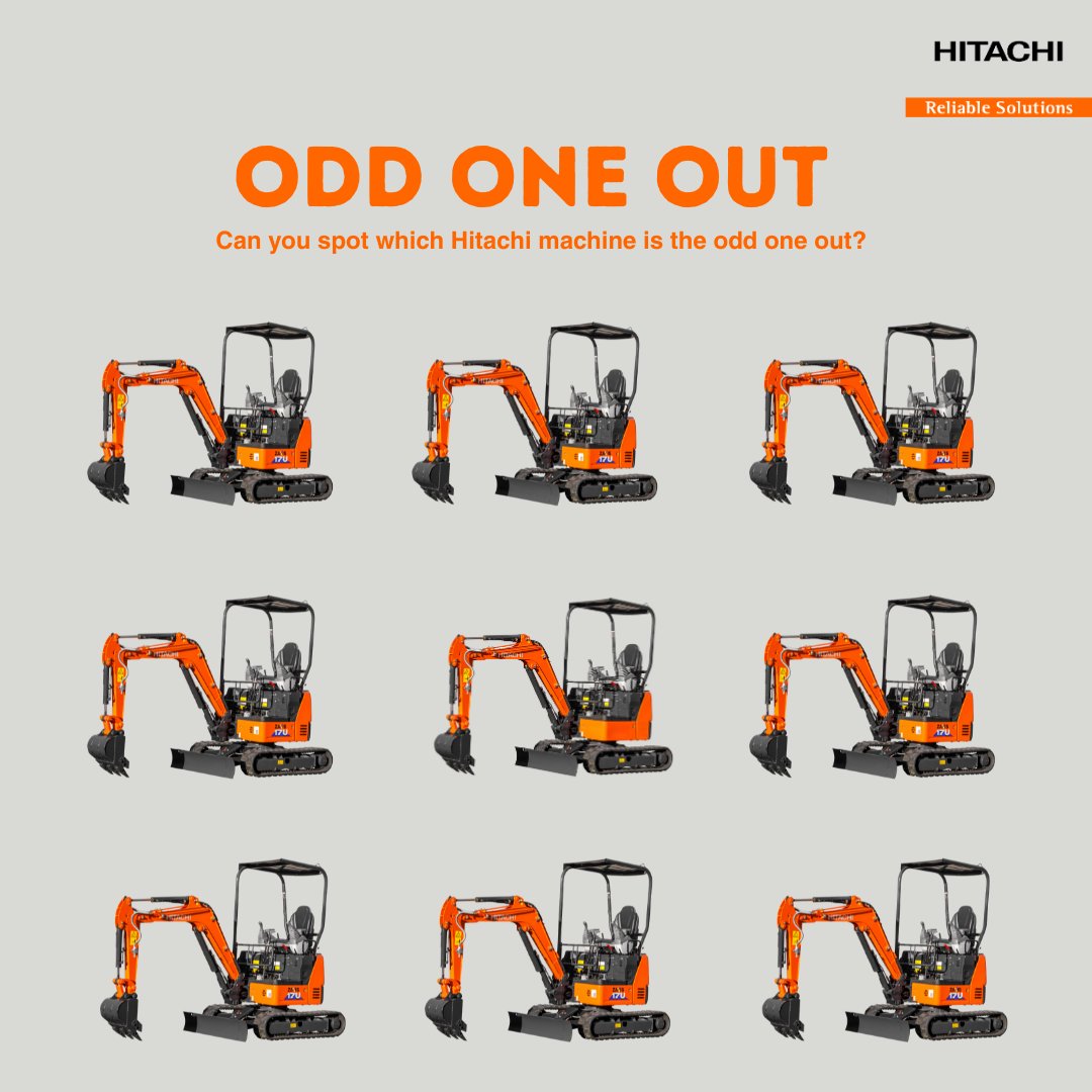 Can you spot the odd one out in our Hitachi machines? Comment below if you found it? 👀🧡

#HCMUK #HitachiConstructionMachinery