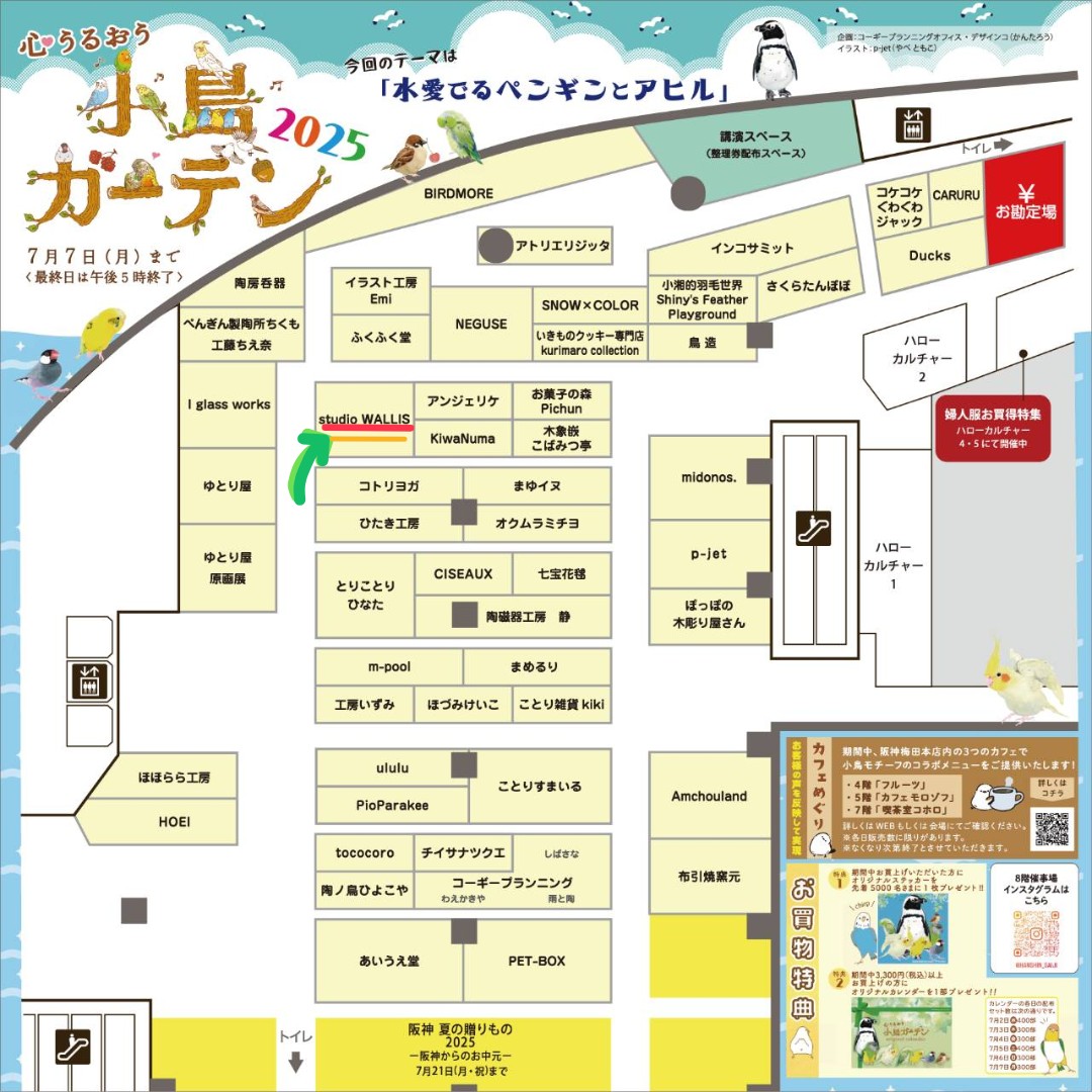 いよいよ明日からスタートします！
#小鳥ガーデン！無事に搬入もおえました〜！！
たくさんの素敵な作家様が阪神百貨店に大集合しておりますので、お近くにお越しの際は是非お立ち寄りくださいませ✨️
私は明日と土〜月曜日の在廊を予定しています🦜