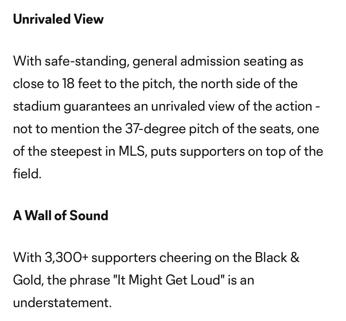 It is influenced from the soccer world like the Nordecke from <a href="/ColumbusCrew/">The Crew</a> at Lower.com Field.

Creates more sound for the opposing players with the crowd closer to the field.