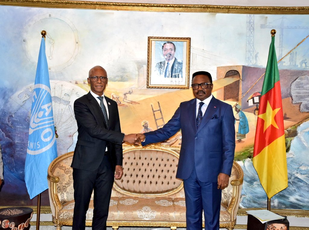 FAO Cameroun (@faocameroun) on Twitter photo 🤝 Ce jour, <a href="/queridoAntonioL/">Antonio Querido</a>, Représentant de la <a href="/FAO/">Food and Agriculture Organization</a> au #Cameroun, a officiellement présenté ses lettres de créance à S.E. Félix MBAYU, Ministre Délégué auprès du Ministère des relations extérieures (#MINREX).
📍<a href="/diplocam_minrex/">Diplomatie Cameroun /Cameroon Diplomacy</a>
<a href="/FAOAfriqueCent/">FAO Afrique centrale</a> | <a href="/UN_Cameroon/">UN_Cameroon</a> 🤝 Ce jour, <a href="/queridoAntonioL/">Antonio Querido</a>, Représentant de la <a href="/FAO/">Food and Agriculture Organization</a> au #Cameroun, a officiellement présenté ses lettres de créance à S.E. Félix MBAYU, Ministre Délégué auprès du Ministère des relations extérieures (#MINREX).
📍<a href="/diplocam_minrex/">Diplomatie Cameroun /Cameroon Diplomacy</a>
<a href="/FAOAfriqueCent/">FAO Afrique centrale</a> | <a href="/UN_Cameroon/">UN_Cameroon</a>