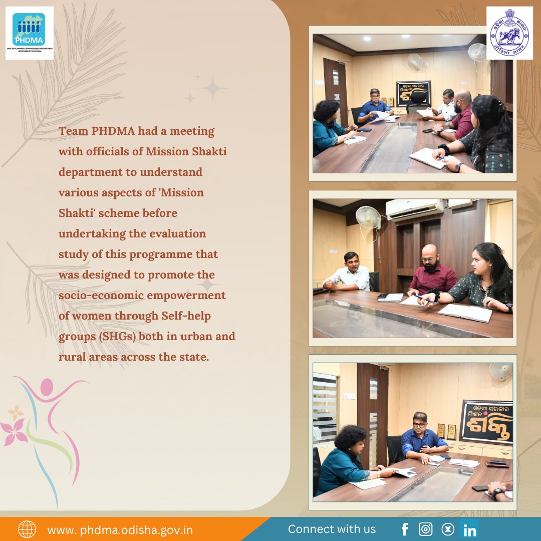 Team PHDMA met with Mission Shakti officials to gain insights into the scheme aimed at empowering women through SHGs in both rural and urban areas. This marks the first step in our evaluation study of this transformative initiative. #MissionShakti #WomenEmpowerment #SHGs