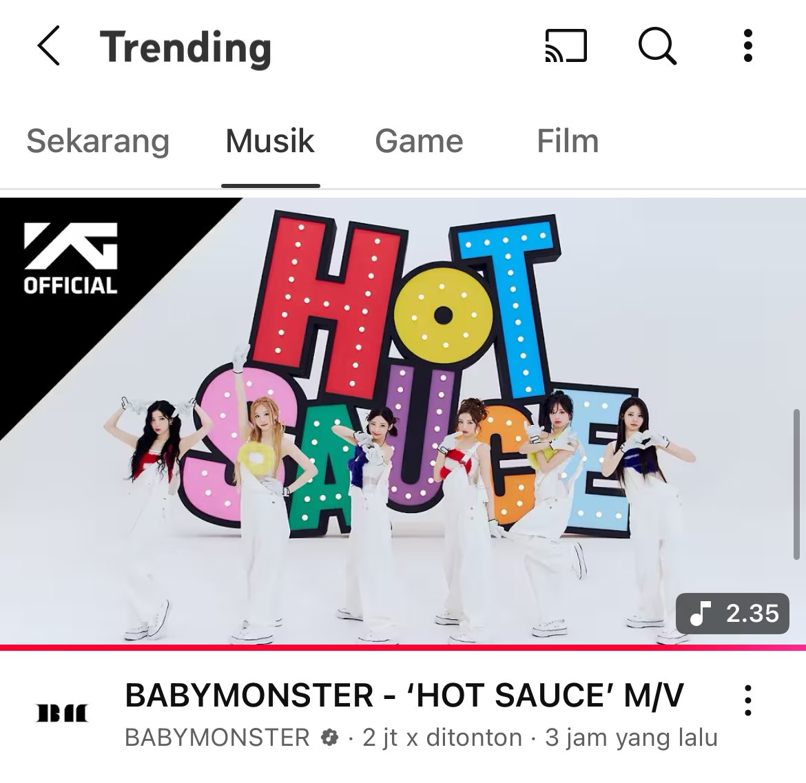AHYEON INDONESIA (@ahyeon_idn) on Twitter photo HOT SAUCE M/V sudah trending 2 kategori 'MUSIK' di YOUTUBE Indonesia 🇮🇩
BAEMON HOT SAUCE OUT NOW
#HOTSAUCE_IS_SERVED
#BABYMONSTER #AHYEON
<a href="/YGBABYMONSTER_/">BABYMONSTER</a> HOT SAUCE M/V sudah trending 2 kategori 'MUSIK' di YOUTUBE Indonesia 🇮🇩
BAEMON HOT SAUCE OUT NOW
#HOTSAUCE_IS_SERVED
#BABYMONSTER #AHYEON
<a href="/YGBABYMONSTER_/">BABYMONSTER</a>