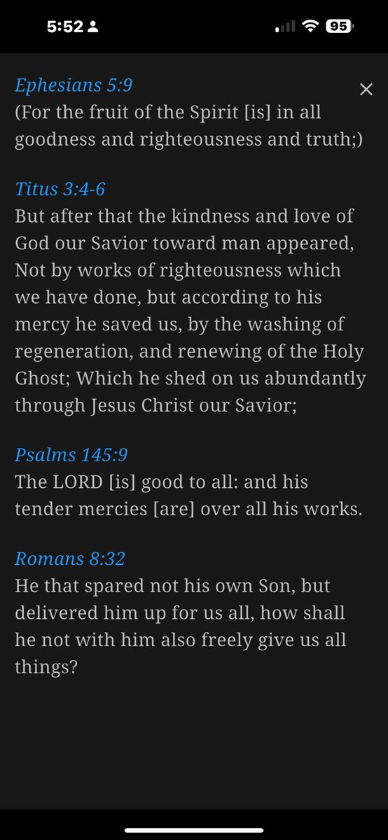 Jeanne Jacobson (@jchristinej) on Twitter photo <a href="/CheriN4Christ/">Cheri NβοΈπΊπΈ</a> The fruit of the Spirit is goodness. - Gal 5:22
Jesus taught us that there is no one who is good but God. What a fascinating Truth!
We can receive the fruit of His goodness through His Holy Spirit only. It makes sense, because we know He had to put away our sin firstππ»ππ»βοΈπ <a href="/CheriN4Christ/">Cheri NβοΈπΊπΈ</a> The fruit of the Spirit is goodness. - Gal 5:22
Jesus taught us that there is no one who is good but God. What a fascinating Truth!
We can receive the fruit of His goodness through His Holy Spirit only. It makes sense, because we know He had to put away our sin firstππ»ππ»βοΈπ