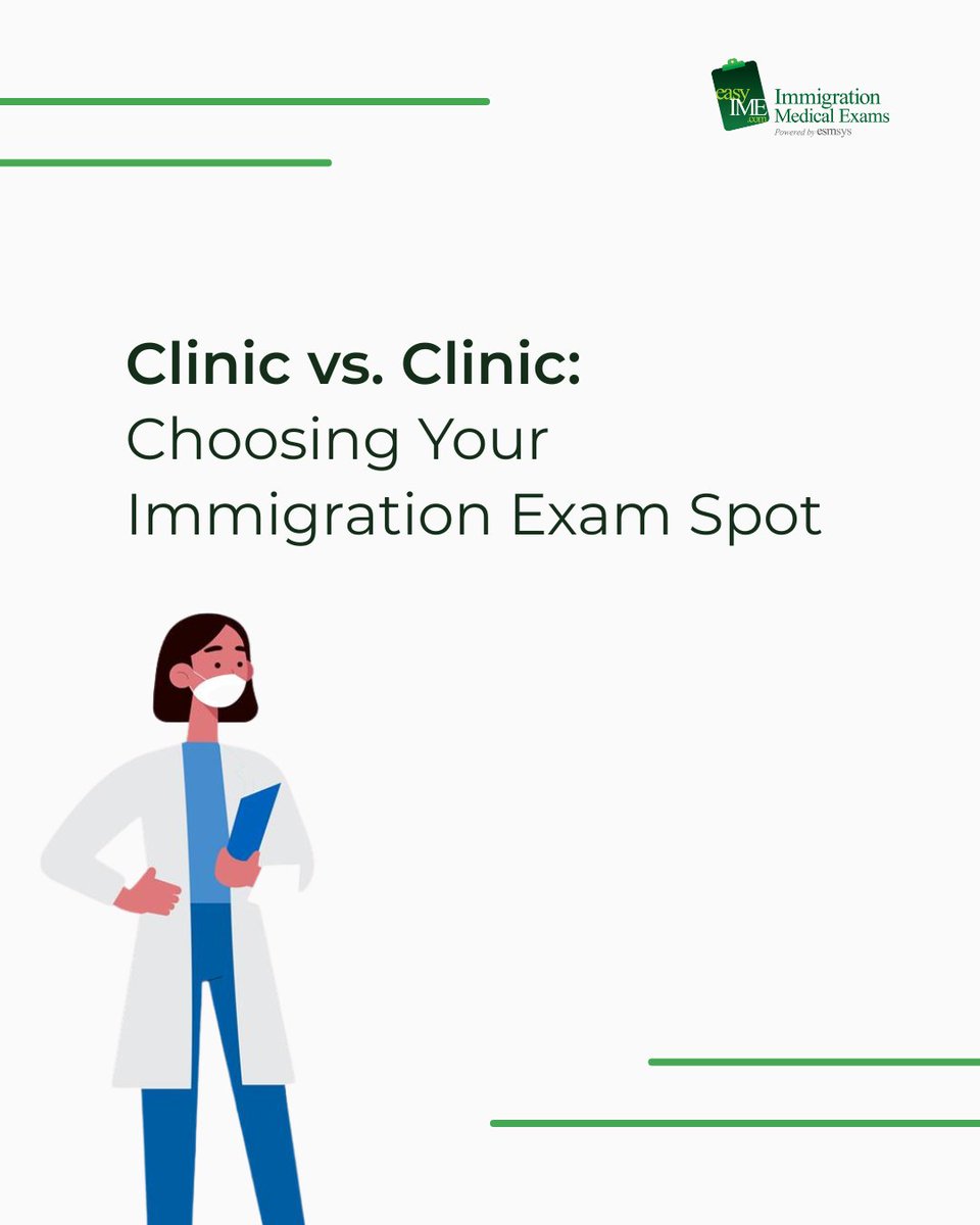 easyIME's tweet image. Navigating Immigration Medical Exam Locations can feel overwhelming. 🤔
Make an informed choice for your Green Card Medical Exam with easyIME!
#ImmigrationClinics #USCISDoctorLocator #MedicalExamCost #ChooseWisely #easyIME #GreenCardExam #FindADoctor
