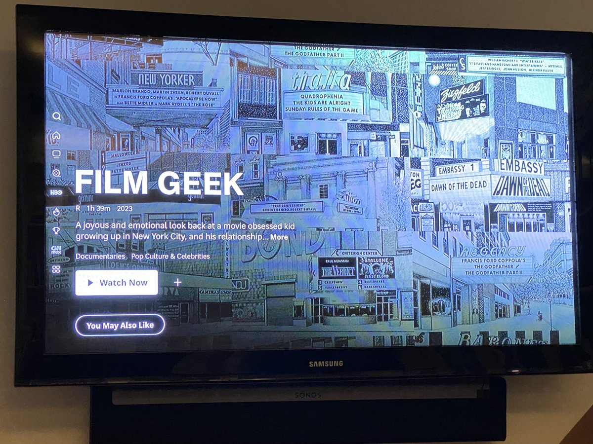 Finally-- FINALLY!!!-- my personal doc FILM GEEK is streaming on HBO MAX (or whatever it's called these days) It's about movies, NYC, dads, obsession and split diopters, and the film uses &amp; repurposes clips from over 200 movies to tell my story--  Please watch &amp; share.