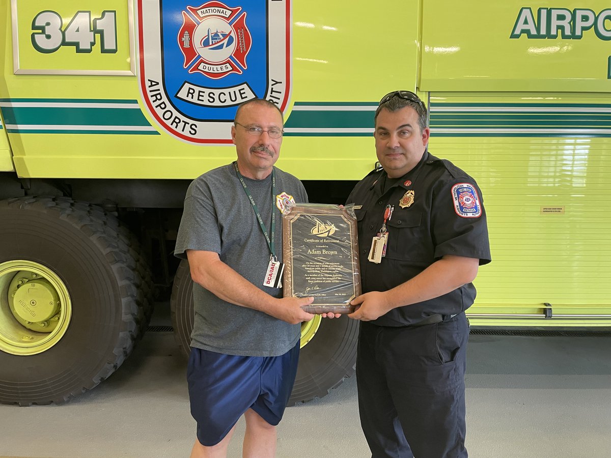 MWAAFireRescue's tweet image. 🥳Celebrating Adam Brown 🥳
Last week, we honored Adam Brown’s retirement after 20 years & 1 month of hard work & dedication. We were proud to celebrate this milestone with friends, family, and coworkers. @MWAAHQ @Dulles_Airport #retirementcelebration #fireservicefamily