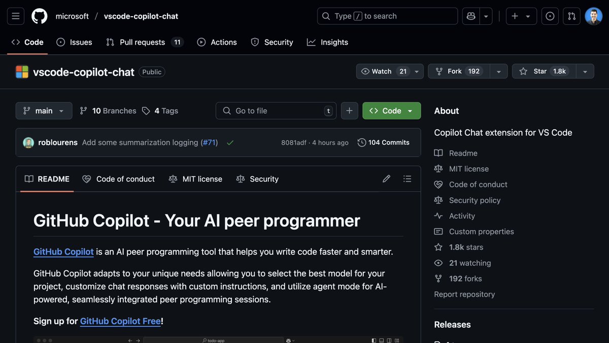 ¡NOTICIÓN! GitHub Copilot ahora es de código abierto.
La extensión completa de Visual Studio Code.
Con todos los prompts disponibles:
github.com/microsoft/vsco…