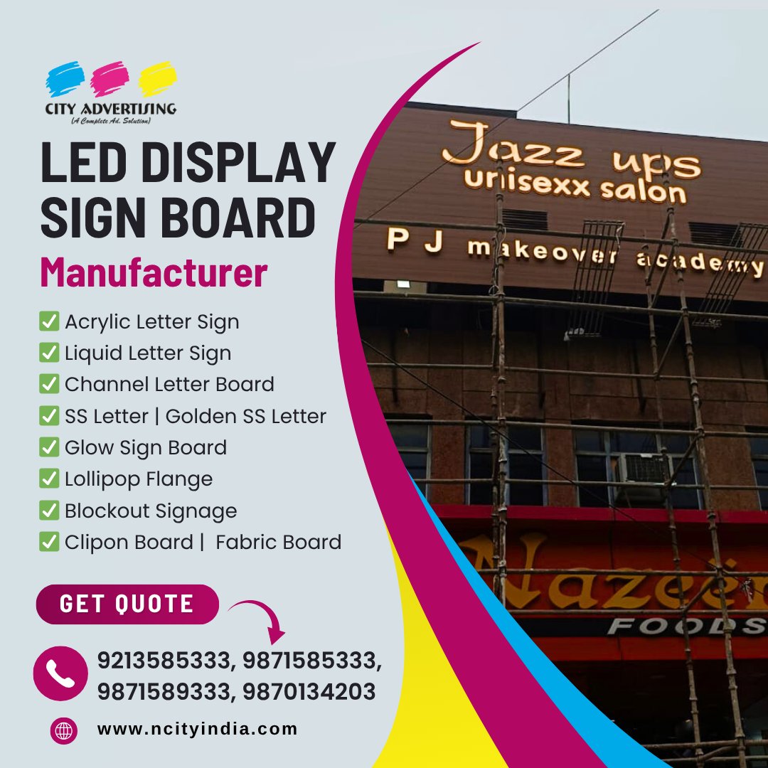 Ncityadvert's tweet image. Jazz Ups Unisex Salon LED sign board making and installation work completed in Vaishali.

📌 Visit: ncityindia.com
📞 Call: 9213585333, 9871585333 

#CityAdvertising #ledsignboard #ledsignage #business #salon #salonsignage #ssletters #branding #storefront #StoreSigns