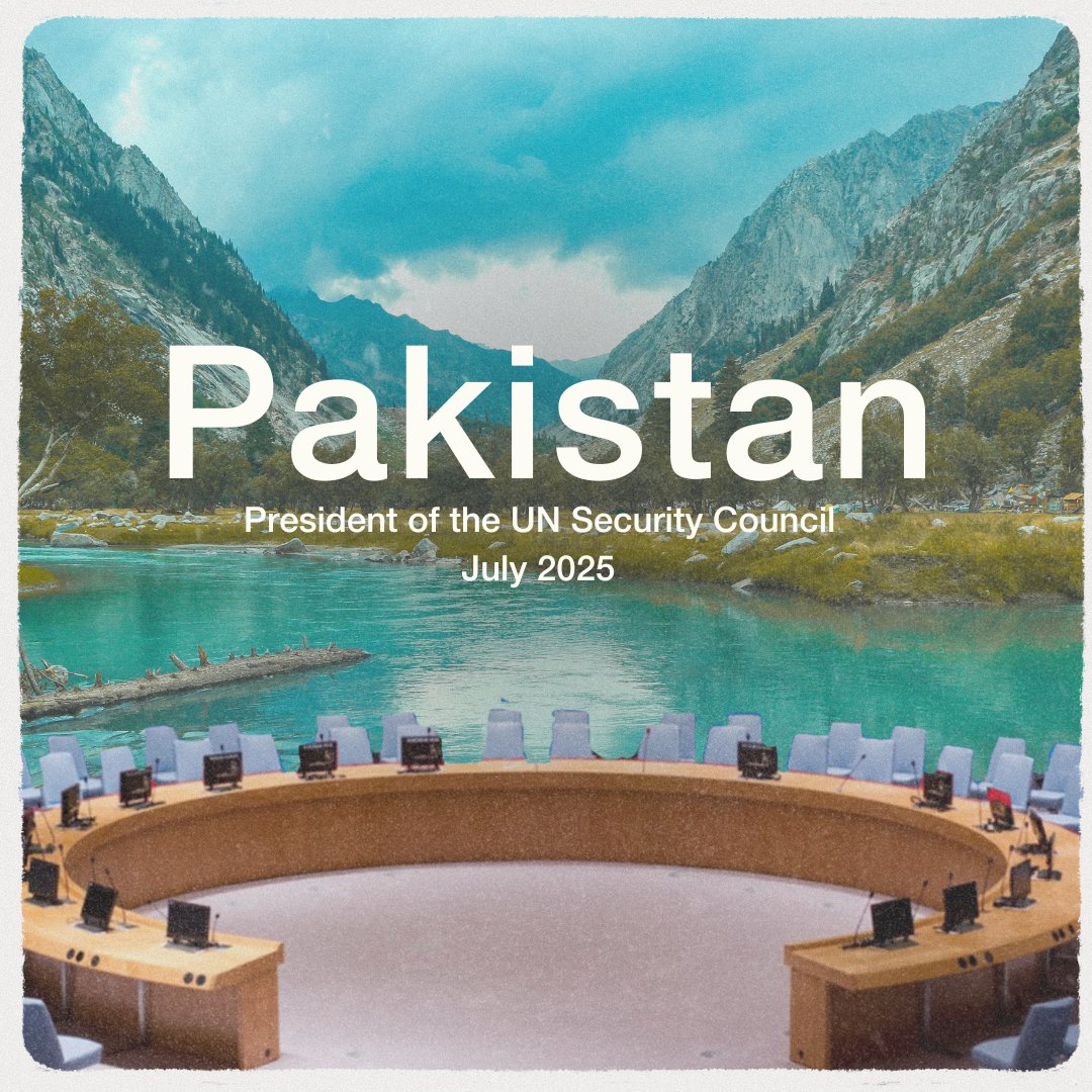 Today <a href="/PakistanUN_NY/">Permanent Mission of Pakistan to the UN</a> takes up the Presidency of the <a href="/UN/">United Nations</a> Security Council for July. 🇵🇰

We look forward to working with you and <a href="/PakistanPR_UN/">Asim Iftikhar Ahmad, PR of Pakistan to the UN</a> in the month ahead. 👋