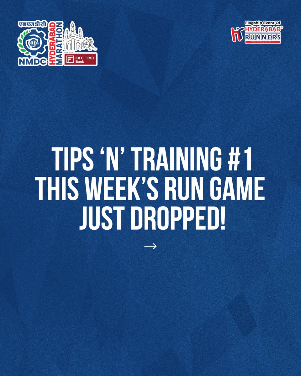 Marathon_Hyd's tweet image. It’s Training Tuesday!
Every Tuesday, we drop fresh, actionable tips to help you prep better for race day — from pacing to nutrition, recovery, mindset, and more. Stay tuned, stay consistent! 💪🏽
#TrainingTuesday #HyderabadMarathon #TrainSmartRunStrong #hyderabadrunners