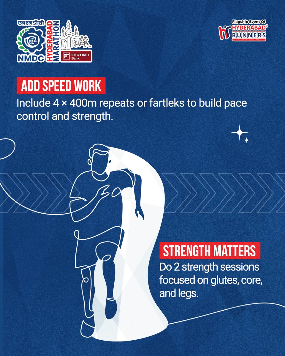 Marathon_Hyd's tweet image. It’s Training Tuesday!
Every Tuesday, we drop fresh, actionable tips to help you prep better for race day — from pacing to nutrition, recovery, mindset, and more. Stay tuned, stay consistent! 💪🏽
#TrainingTuesday #HyderabadMarathon #TrainSmartRunStrong #hyderabadrunners