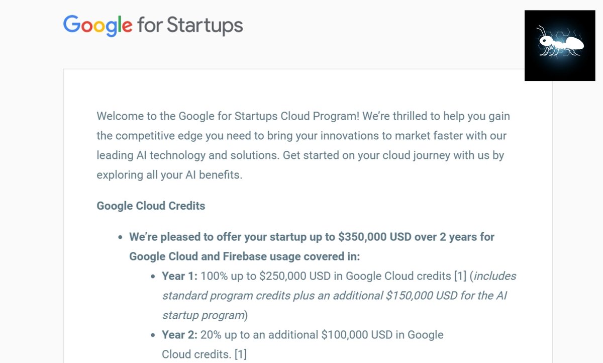 antverse_ai's tweet photo. #AntVerse just joined the @Google for Startups Cloud Program! 🐜☁️

We now have up to $350K in #Google Cloud credits with
⚙️ More power to train AI
🎮 More muscle to build AI-generated games
🧠 Smarter ants, bigger universes

Let’s build the future of gaming — running on Google. https://t.co/lO3gaHsqWt