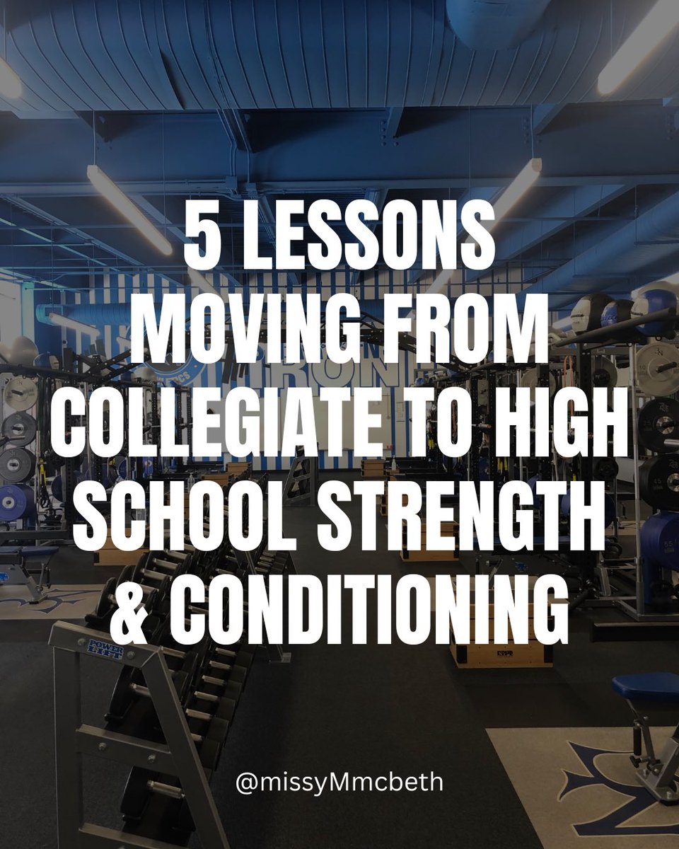 Thinking of making the transition from collegiate to high school strength and conditioning? A 🧵 

Be sure to stick around for the bonus lesson…