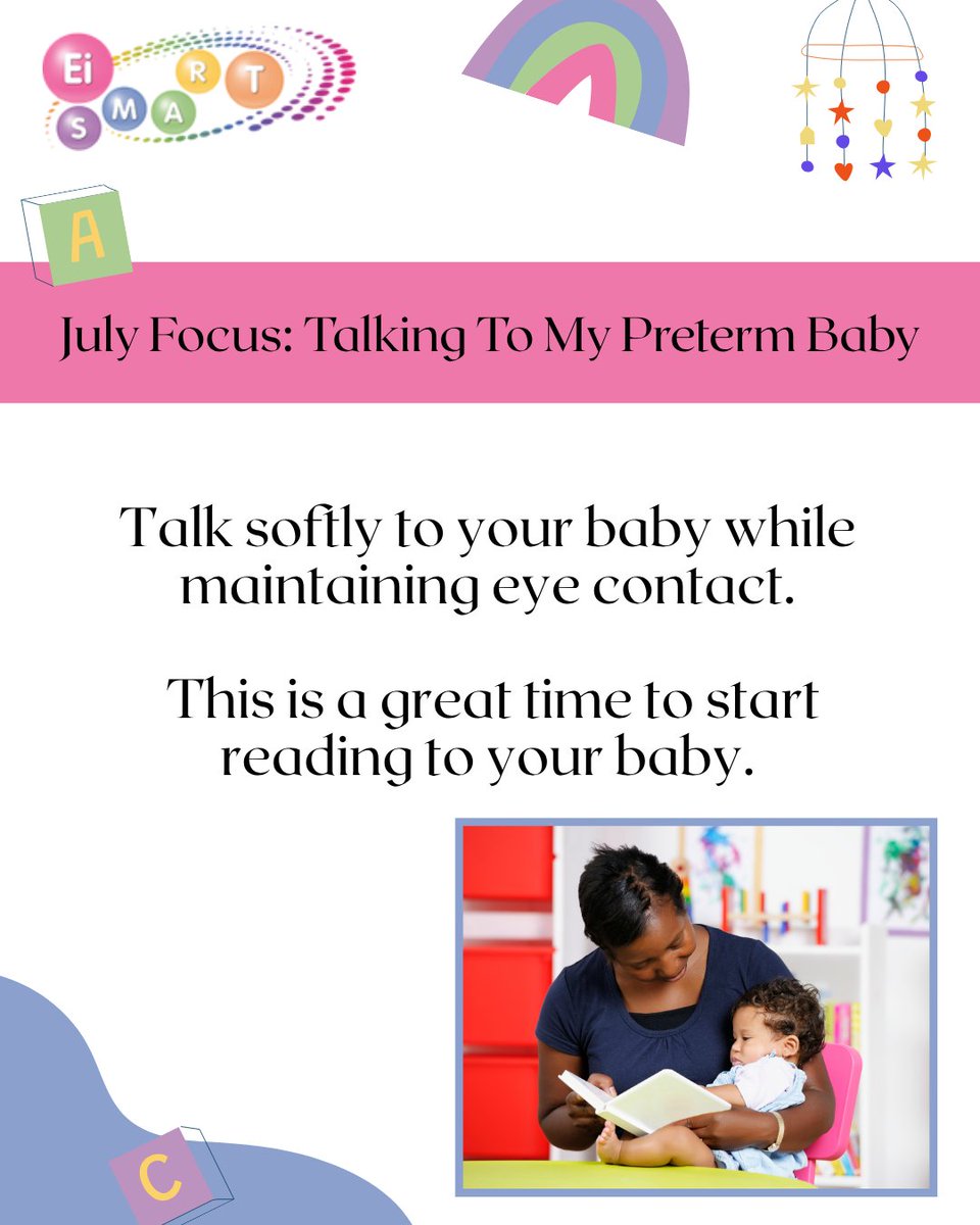 EI_Smart's tweet image. At around 36 weeks, babies begin to stay quietly alert, a perfect time to start practicing face watching, singing, and even reading.
Download the leaflet from our website.
🔗 eismart.co.uk
#PremBaby #ParentBabyBond #ReadToYourBaby #InfantDevelopment #NICUParent