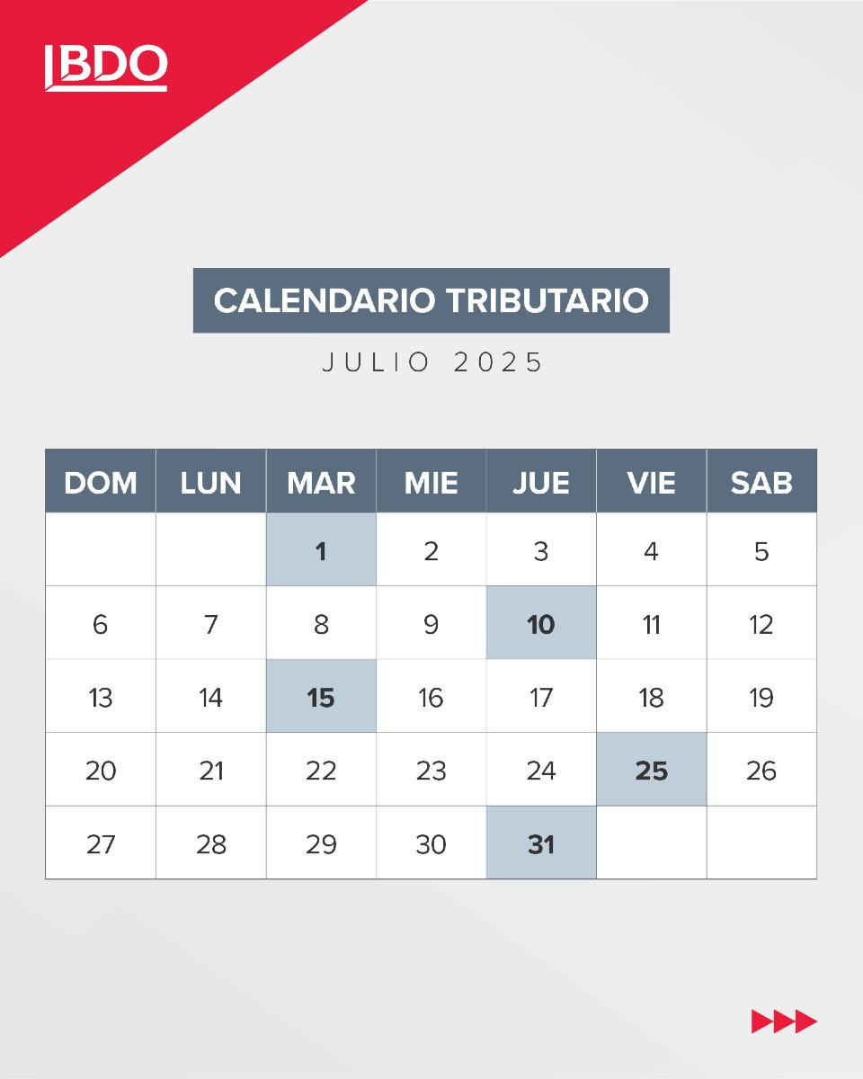 bdopanama's tweet photo. 🗓 #BDOTeInforma sobre el calendario tributario para el mes de julio.

✅ Conoce y marca en tu agenda las obligaciones tributarias clave. Estar informado es el primer paso hacia el éxito financiero.

#BDOPanamá #PlanificaciónFiscal #InformaciónFinanciera #Pagos #Impuestos https://t.co/bK01xG8AZZ