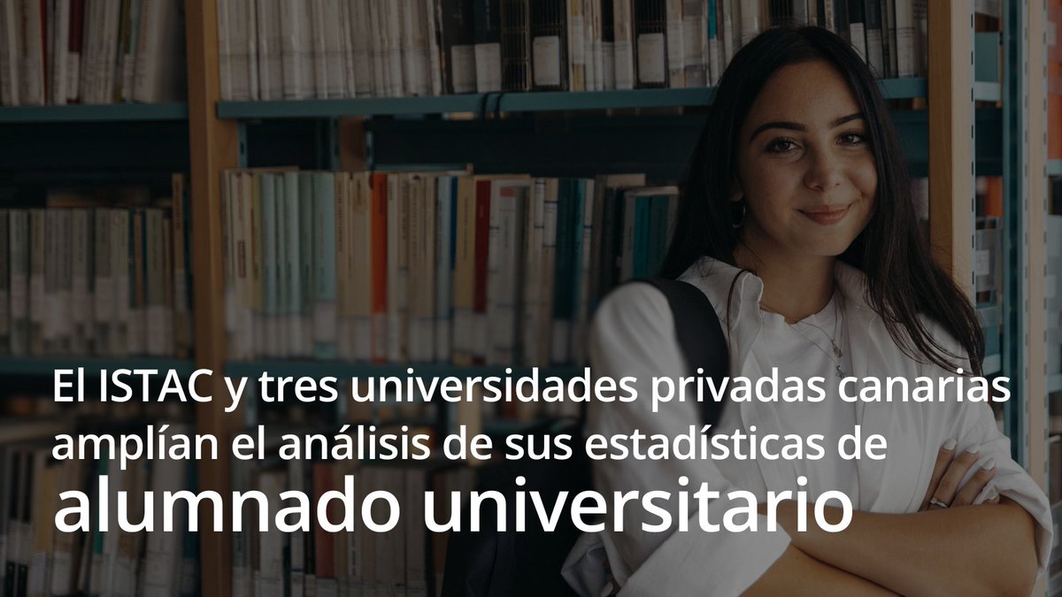 Istac🇮🇨 (@istac_es) on Twitter photo 🎓 El ISTAC, con la cooperación de la <a href="/ACCUEE_gobcan/">ACCUEE Gobcan</a>, inicia su colaboración con <a href="/atlanticomedio/">Universidad Atlántico Medio - UNAM</a>, <a href="/UECanarias/">UECanarias</a> y la Universidad Fernando Pessoa de Canarias para ampliar los datos sobre el #alumnado #universitario de #Canarias.
🔎 run.gob.es/gnn2d533
#Contamos 🎓 El ISTAC, con la cooperación de la <a href="/ACCUEE_gobcan/">ACCUEE Gobcan</a>, inicia su colaboración con <a href="/atlanticomedio/">Universidad Atlántico Medio - UNAM</a>, <a href="/UECanarias/">UECanarias</a> y la Universidad Fernando Pessoa de Canarias para ampliar los datos sobre el #alumnado #universitario de #Canarias.
🔎 run.gob.es/gnn2d533
#Contamos