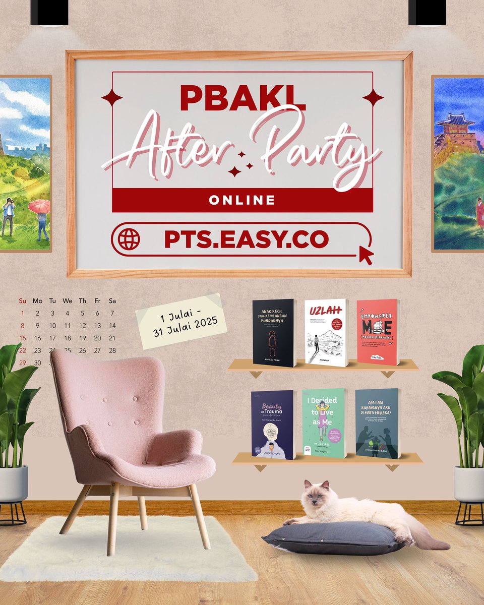putehpress's tweet photo. PBAKL AFTER PARTY ONLINE SUDAH BERMULA!

Dapatkan semua buku-buku Puteh Press yang menjadi pilihan ramai bersama diskaun menarik seperti yang ditawarkan semasa PBAKL, terus dari sofa empuk di rumah! 🛋️

🗓 1 Julai – 31 Julai 2025
🌐 Layari: https://t.co/EXRUFqiMf1 https://t.co/6KaYuUqadm