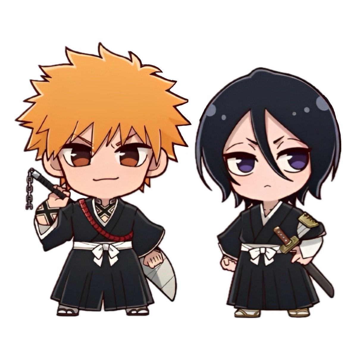 IchiRukispace's tweet image. new chibi Ichigo and Rukia