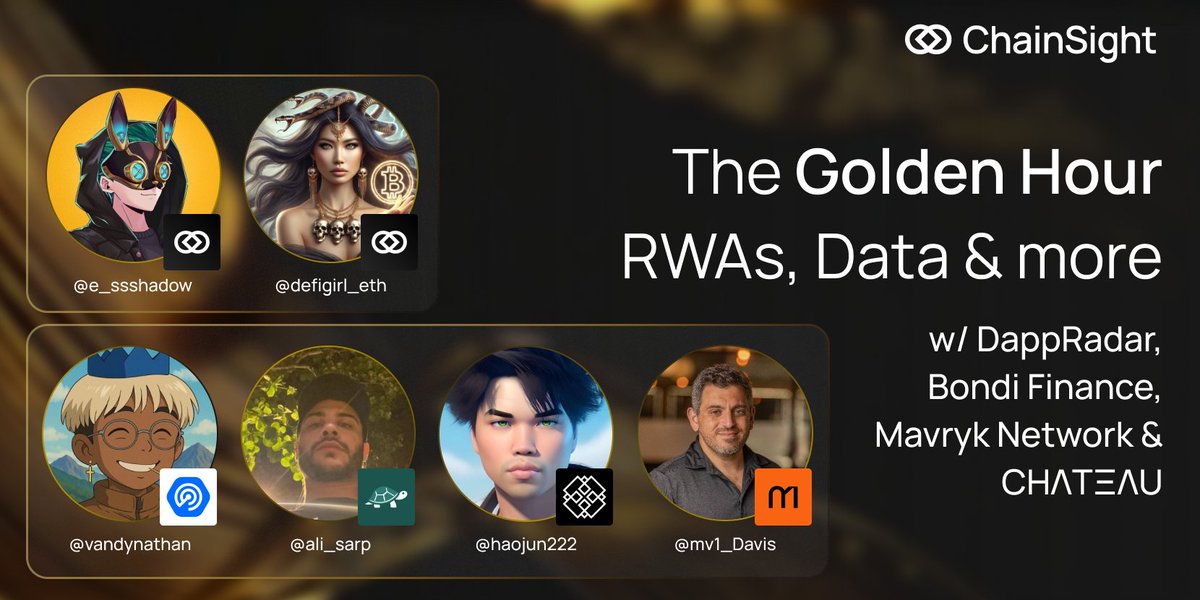 What better time to go live &amp; discuss what it means to bring RWAs onchain?

With @Robinhood announcing tokenized private stocks &amp; @Solana bringing Wall Street onchain with over 55+ equities tradable onchain, we are here for it!

Join us for the next Golden Hour: RWAs, Data &amp; more