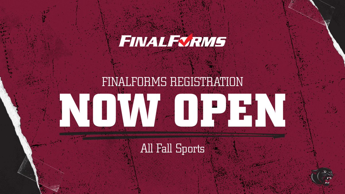 Final Forms registration for the 2025-26 school year is now open. This includes high school and middle school athletic teams. For students who have a profile, please log in, approve forms, and select sports for the upcoming year.
Go Panthers!
