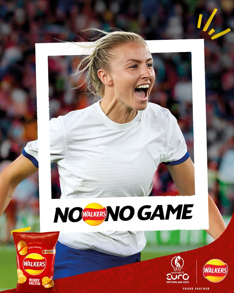 Our first match in the Women’s Euro is against France on the 5th of July ⚽️

Make sure you’re stocked up to be match ready with Walkers Crisps!

Come on England 🏴󠁧󠁢󠁥󠁮󠁧󠁿