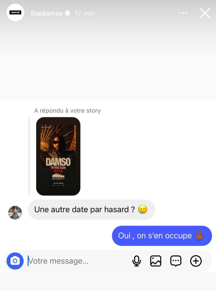 🚨 DAMSO compte annoncer une seconde date à la Défense Arena ! 🏟️