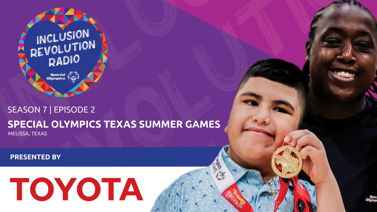 Special Olympics (@specialolympics) on Twitter photo Check out the latest episode of Inclusion Revolution Radio, where host Novie Craven takes us to the <a href="/SOTexas/">SpecialOlympicsTexas</a> Summer Games, sponsored by <a href="/Toyota/">Toyota USA</a>.
Join us for a Texas-sized celebration of inclusion! Watch now: brnw.ch/21wTOsu #ChooseToInclude #SportWithPurpose Check out the latest episode of Inclusion Revolution Radio, where host Novie Craven takes us to the <a href="/SOTexas/">SpecialOlympicsTexas</a> Summer Games, sponsored by <a href="/Toyota/">Toyota USA</a>.
Join us for a Texas-sized celebration of inclusion! Watch now: brnw.ch/21wTOsu #ChooseToInclude #SportWithPurpose