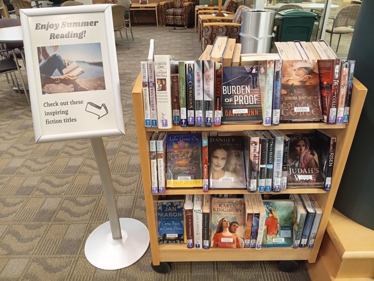 KetColLib's tweet image. Great Summer reads await you at your local library! Our Christian Fiction collection will provide inspiration for your reading pleasure.
@KettCollege 
#summerreading