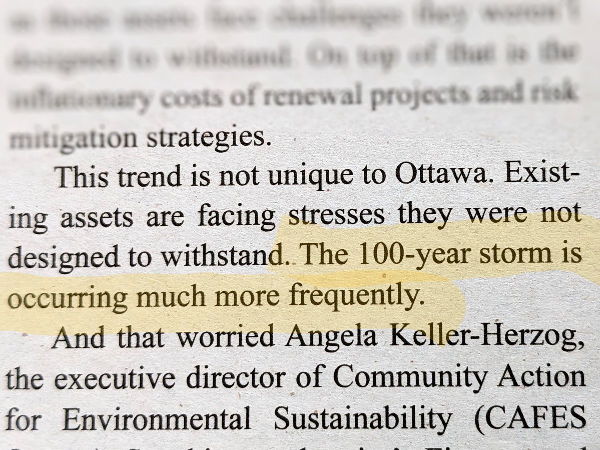 Matt Moore (@mattmoorewrites) on Twitter photo In an article in the <a href="/centretownbuzz/">Centretown Buzz</a>, my local community paper, about a gap in funding for infrastructure reveal was the epitaph of western civilization: "The 100-year storm is occurring much more frequently." In an article in the <a href="/centretownbuzz/">Centretown Buzz</a>, my local community paper, about a gap in funding for infrastructure reveal was the epitaph of western civilization: "The 100-year storm is occurring much more frequently."