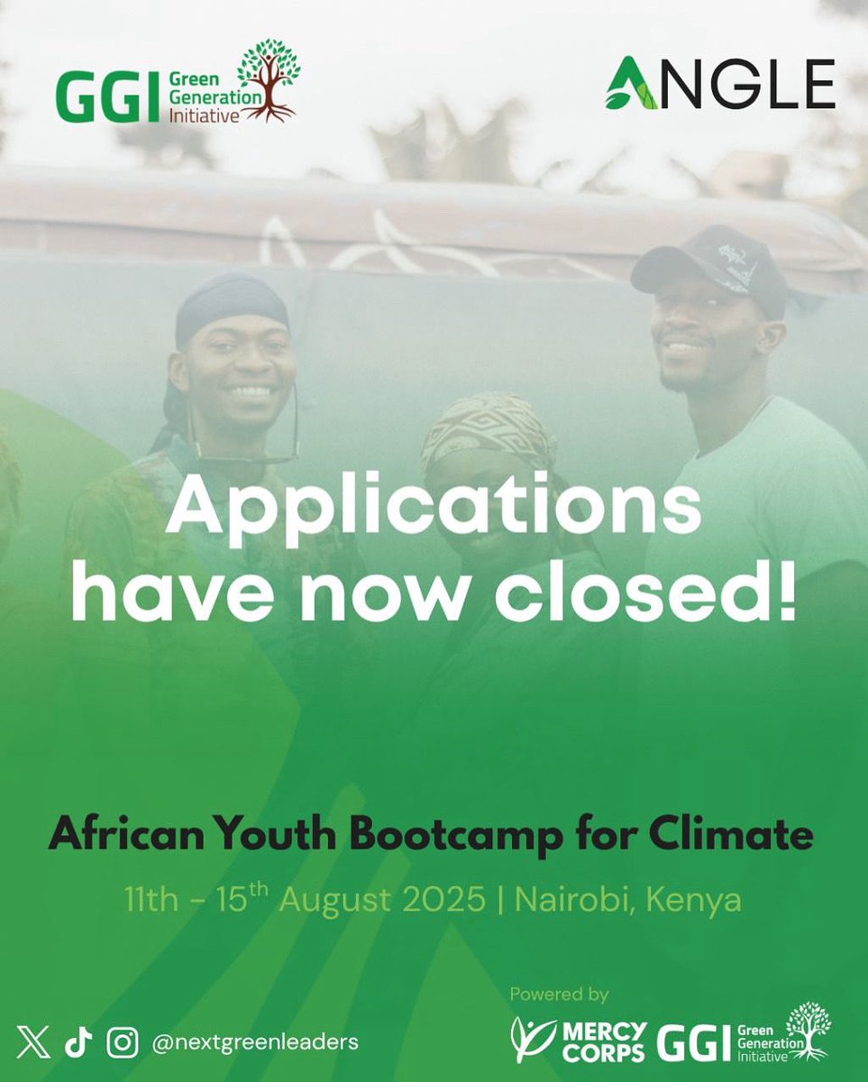Thank you to everyone who applied! 
Applications for the African Youth Bootcamp for Climate Change are now officially CLOSED. 

We’re inspired by the passion and ideas shared by young climate leaders across the continent. Stay tuned we’ll be communicating the next steps soon!
The