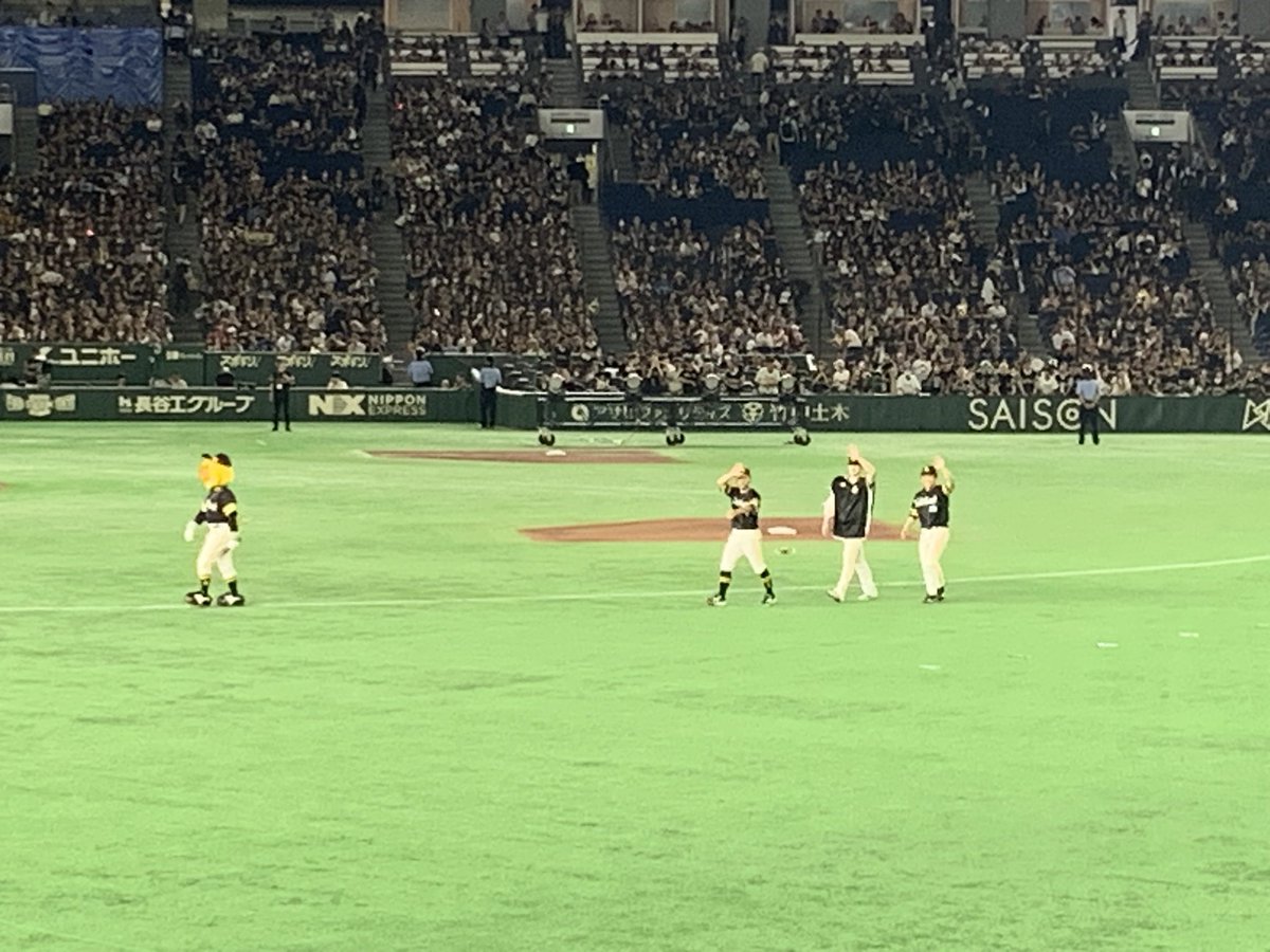 yuu_chebu's tweet photo. 昨日お声がかかり、行けなくなった人の代打で東京ドーム行ってきた⚾️走れーーっ！だのアキラーーだの外野最前列で大声出してたし、全力少年熱唱したしPOISON見れたし、なんなのもう。急にご褒美みたいな日がやってきたよ。 https://t.co/LfjerJ0kBg