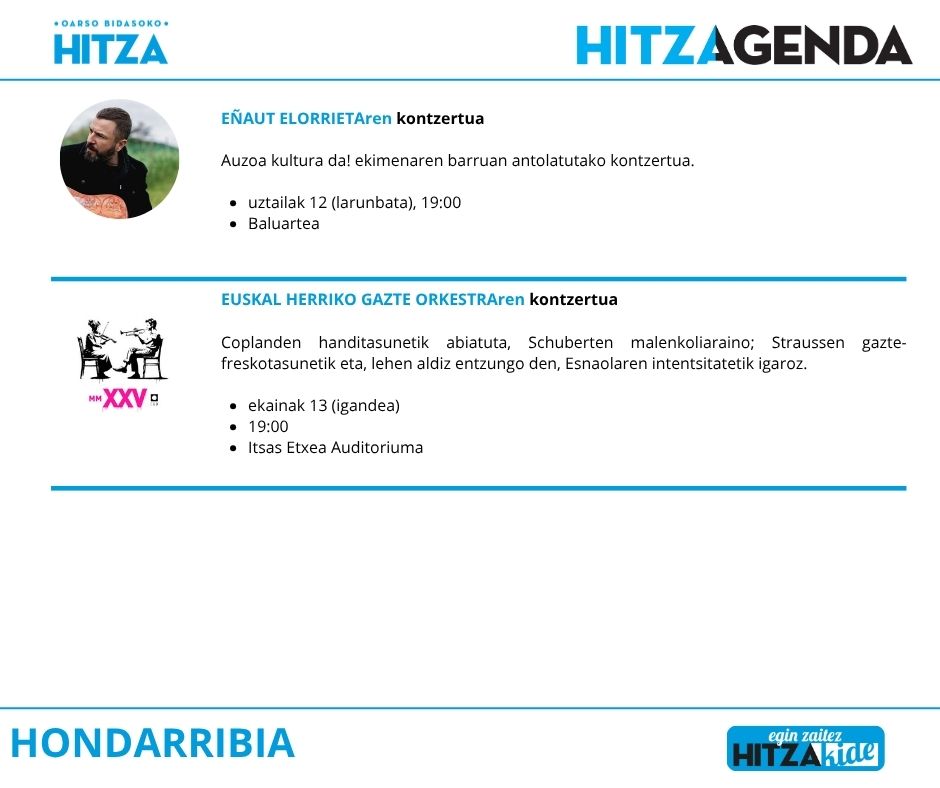Oarso Bidasoko HITZAGENDA
UZTAILAREN 1etik 15era

⬇️ Hemen deskargatu dezakezu pdf formatuan:
bidasoa.hitza.eus/site/files/202…