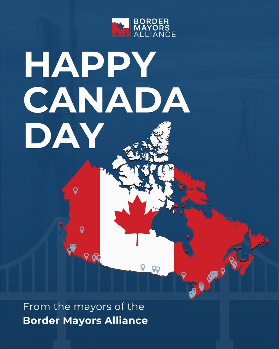 🇨🇦 Happy Canada Day from the Border Mayors Alliance! 🇨🇦

Our mayors are proud to celebrate what it truly means to be Canadian — resilient, welcoming, and united. Today, we join mayors across the country in honouring our diverse heritage and remarkable country.

#CanadaDay2025