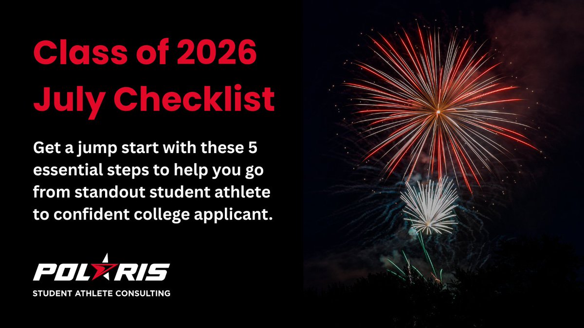 Senior year is your time to lead with purpose &amp; focus. The effort you invest this summer will shape your college applications &amp; personal growth. 🚀

Here are 5 action items for rising seniors this July: polarisathlete.com/blog-polaris/j…

#PolarisAthlete #Classof2026 #StudentAthleteSuccess