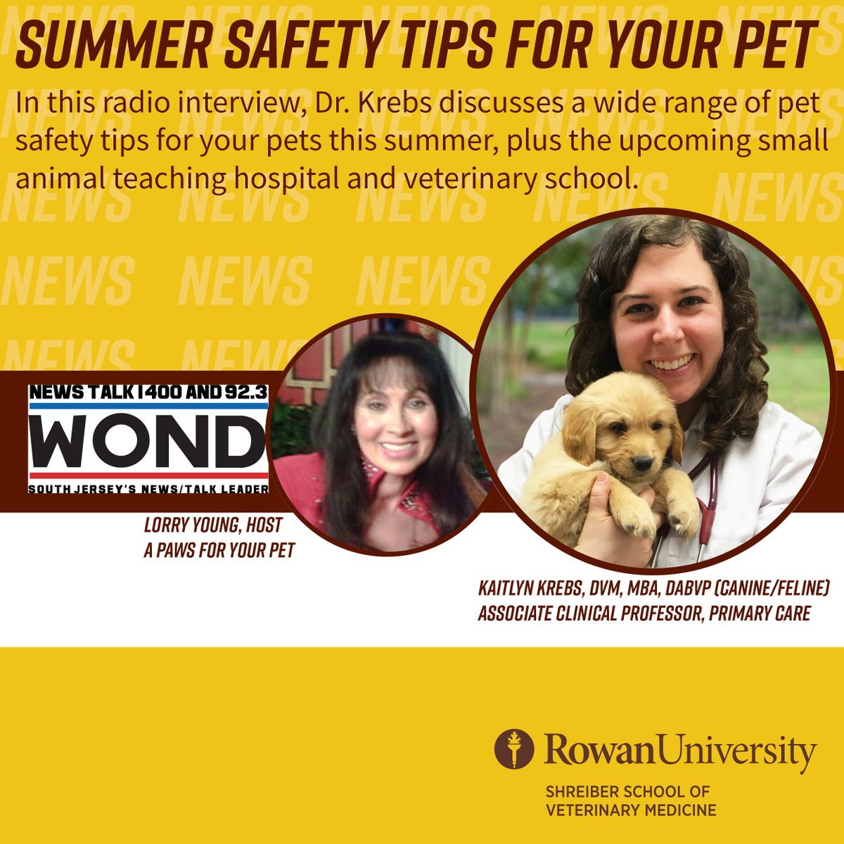 In this radio interview with Dr. Kaitlyn Krebs, she discusses a wide range of safety tips to keep your pets healthy all summer. Listen to her two-part interview on A Paws for your Pet with Lorry Young from Sunday, June 29 at wondradio.com/podcasts/lorry…