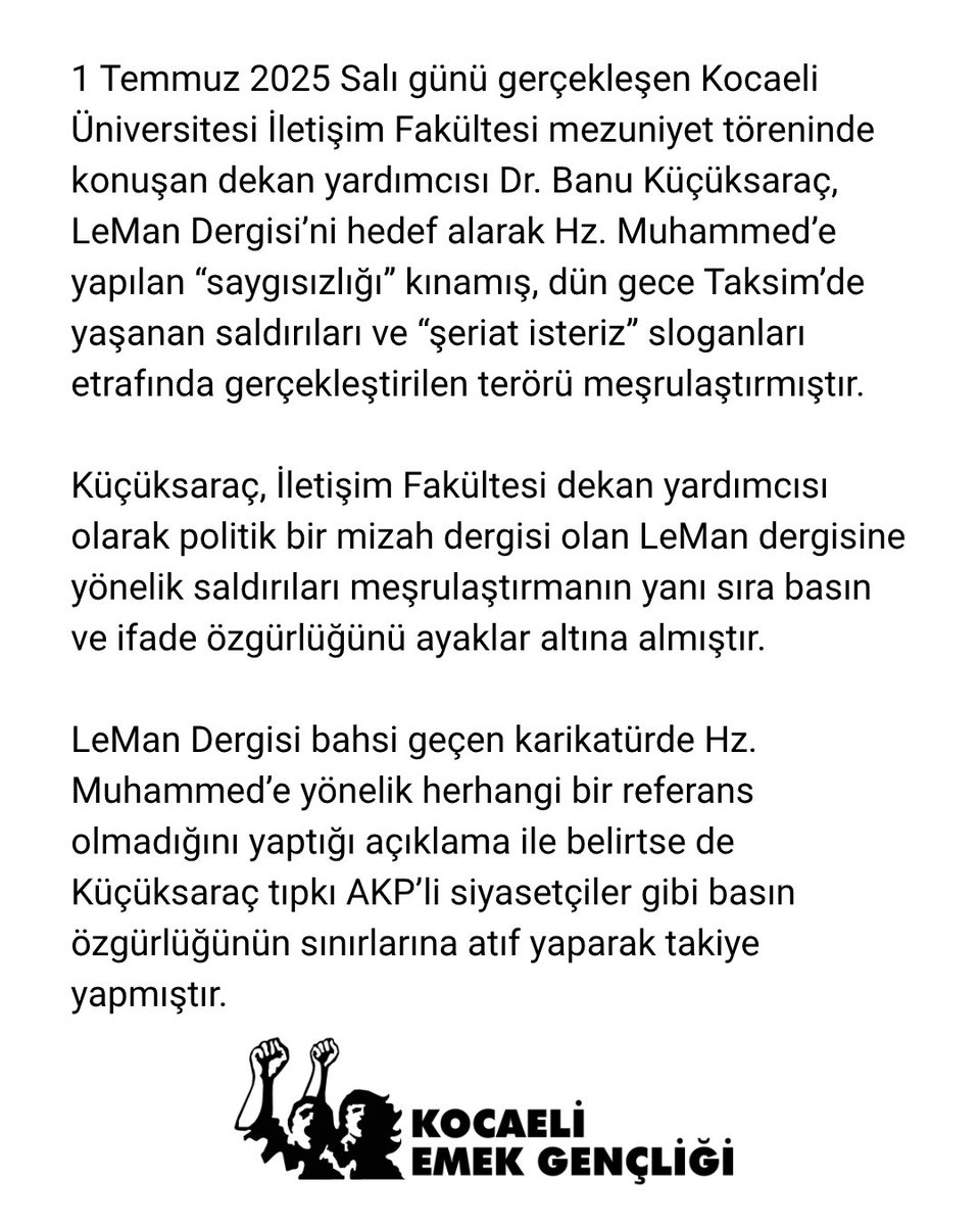 Kocaeli Emek Gençliği tweet media