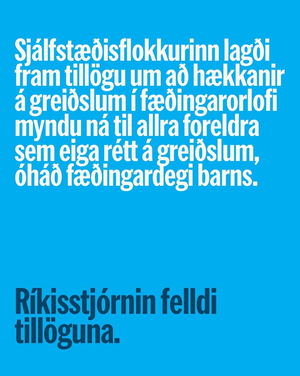 Það er vægast sagt merkilegt hvað áhugi fréttamiðla á atburðarás gærdagsins er lítill. 

Það er einfaldlega óeðlilegt að foreldrar í fæðingarorlofi njóti ólíkra réttinda byggt á fæðingardegi barns. Forsætisráðherra lofaði í stefnuræðu sinni í febrúar að kippa þessu í liðinn strax