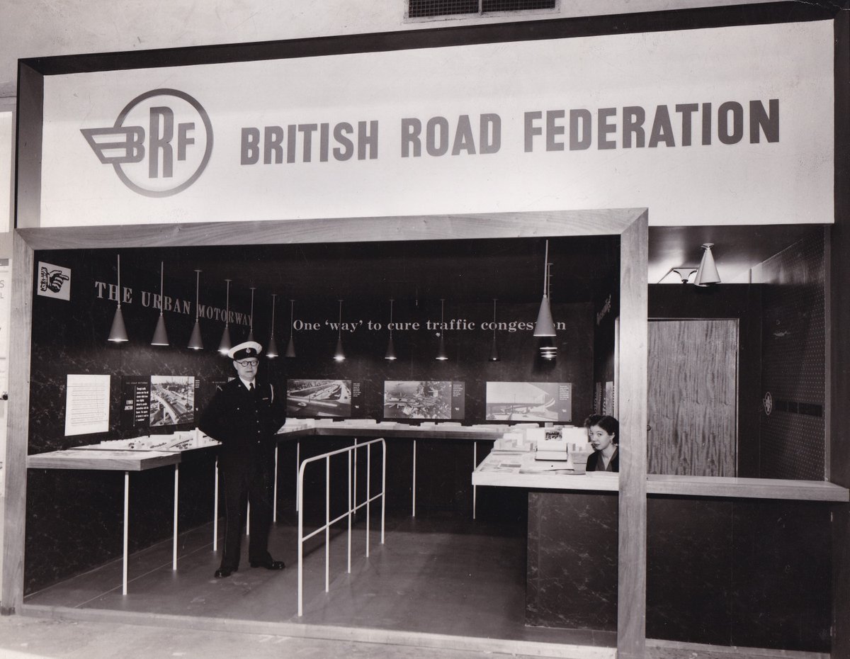 davidjohnlund's tweet image. The final chapter of my book Model Britain looks at visions of the future of transportation from the 20th C, so today's model is one made by Thorp for the BRF stand at the 1955 Earl's Court Motor Show that showcased their push for urban motorways.