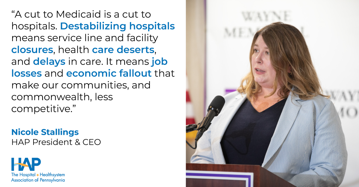 As the Senate continues negotiations to amend budget reconciliation legislation today, we urge our senators to prioritize Pennsylvanians' health care and reject cuts that put our hospitals, communities, and economy at risk. #Medicaid