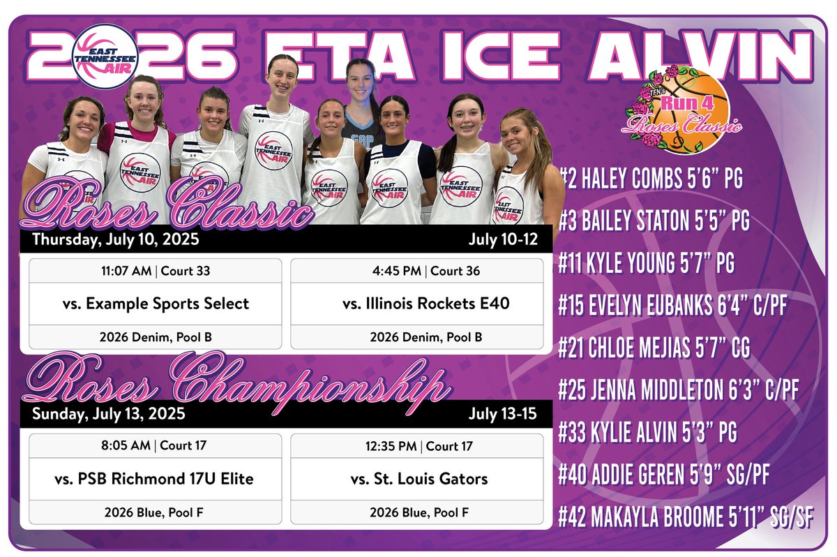 So ready for the July live periods, full week of Roses schedule are locked in and in the queue. Let’s Go!#EyesOnUs <a href="/ETA_2026_ICE/">ETA 2026 ICE</a> <a href="/johnniealvin/">Johnnie Alvin</a> <a href="/TFNsRun4Roses/">TFN's Run 4 Roses</a> <a href="/OR_LadyWildcats/">Official ORHSLadyWildcatsBB</a> <a href="/coach_tubbs/">Coach_KevinTubbs</a> <a href="/Elite80WBB/">Elite80WBB</a> <a href="/PGHTennessee/">Prep Girls Hoops Tennessee</a> <a href="/MeadeHoops/">Amanda Meade</a> <a href="/SportsTnEast/">East TN Girl’s Prep Sports Hub</a> <a href="/_BlakeDerrick/">Blake Derrick</a>