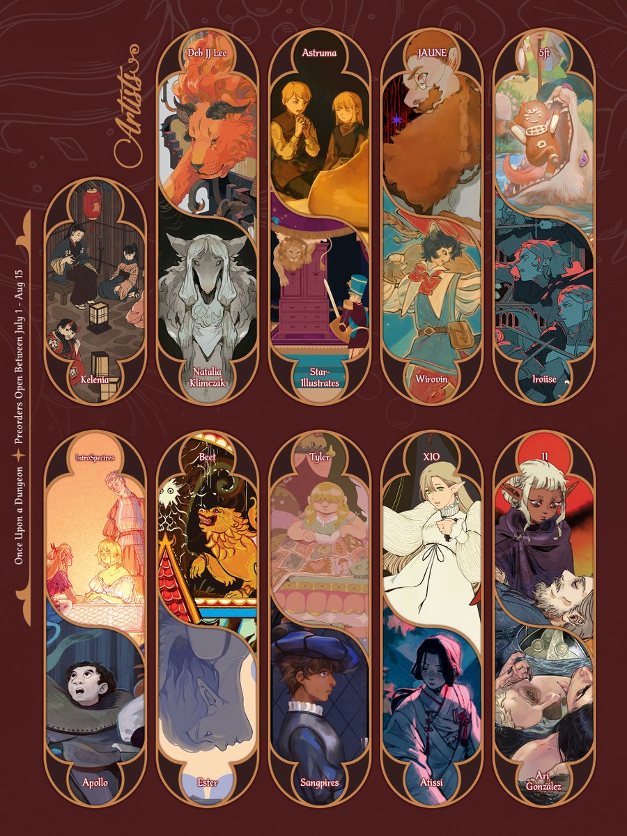 storyindungeon's tweet image. ⚔ PRE-ORDERS OPEN FOR “Once Upon a Dungeon,” a fairy tale & folklore fan anthology.
🦁Link: storyindungeon.myshopify.com
📚45+ contributors ❧ 100+ pages ❧ 7x10” Gold Hot Stamp Fabric Bound Hardcover ❧ Full Colour ❧
🕰Preorders open between July 1st - Aug 15th