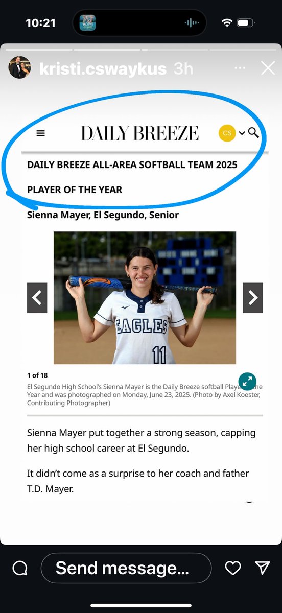 Marilyn McCaverty (@mmccaverty2027) on Twitter photo I am so honored to be named to the All-Area 1st Team by <a href="/breezepreps/">Breeze Varsity</a>
Thank you for this
incredible recognition for my work this season.
Congratulations to my <a href="/ESHS_SOFTBALL/">ESHS SOFTBALL</a> teammates <a href="/Simayer2025/">Sienna Mayer</a> for receiving Player of the year and Jacy Lindsay for being selected Pitcher of the I am so honored to be named to the All-Area 1st Team by <a href="/breezepreps/">Breeze Varsity</a>
Thank you for this
incredible recognition for my work this season.
Congratulations to my <a href="/ESHS_SOFTBALL/">ESHS SOFTBALL</a> teammates <a href="/Simayer2025/">Sienna Mayer</a> for receiving Player of the year and Jacy Lindsay for being selected Pitcher of the