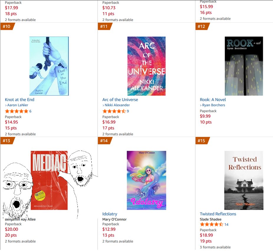 Just shy of the top 10 in new releases for its category. Let's get this thing to the top-a-da charts, eh?