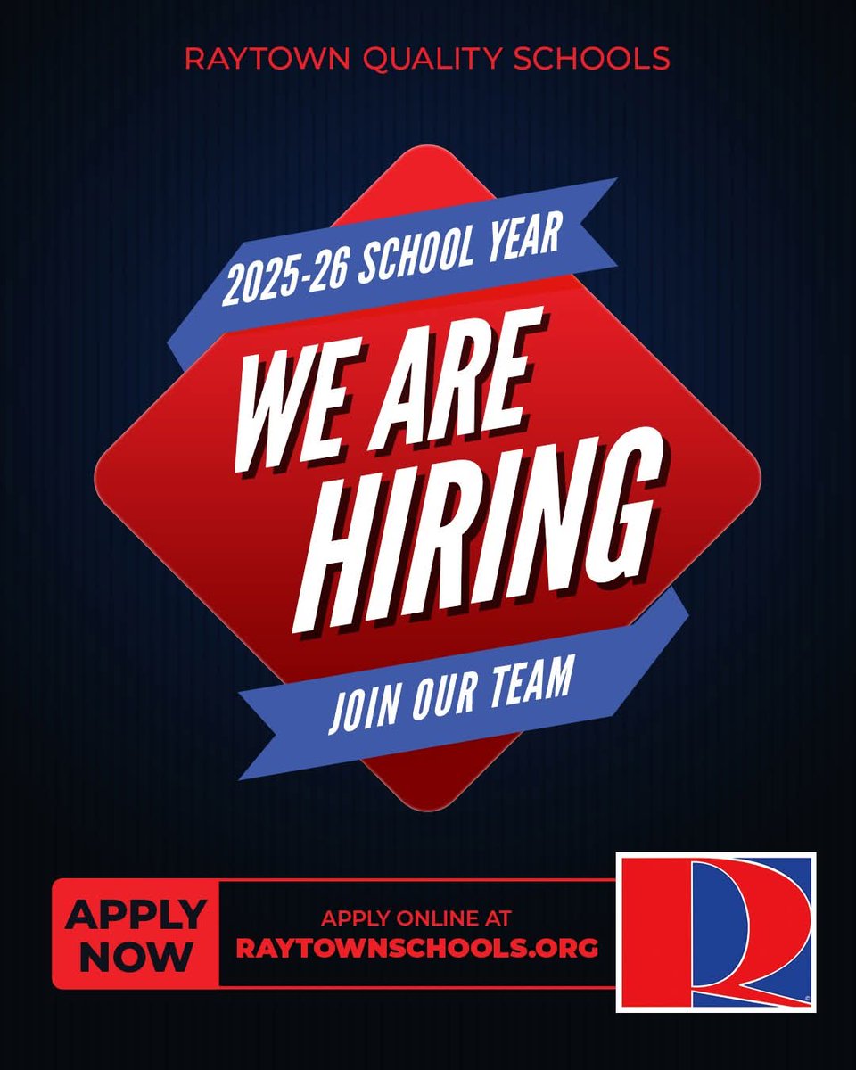 DrPenK's tweet image. Looking for a new career? Do you want to do work that has a lasting impact on your community? We are hiring! View available positions at:
raytownschools.org/employment  

#raytownmo #kansascitymo #nowhiring
@RaytownSchools @RQSHR