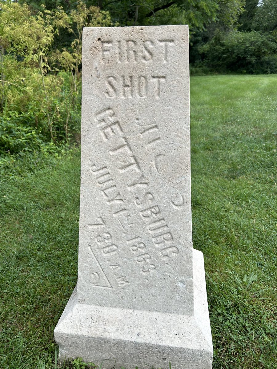 TomMcMillan63's tweet image. First shot marker, Battle of Gettysburg, 162 years ago today