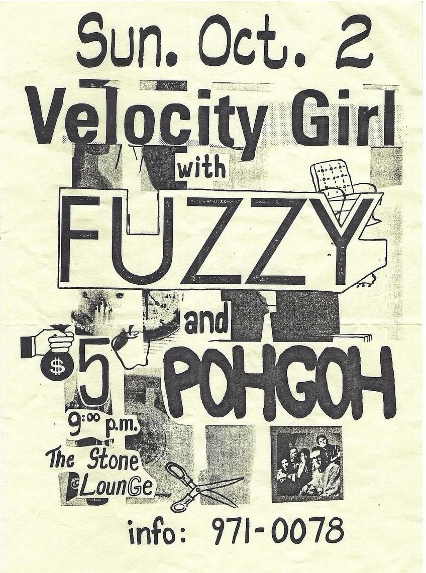 October 2, 1994. This was a VERY important and influential show for us. Thanks to @handbillsandticket (IG) for sharing. 

#pohgoh #velocitygirl #fuzzy #thestonelounge
